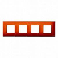 Рамка 4 поста 27 PLAY, оранжевый артик |  код. 2700647-082 |  Simon